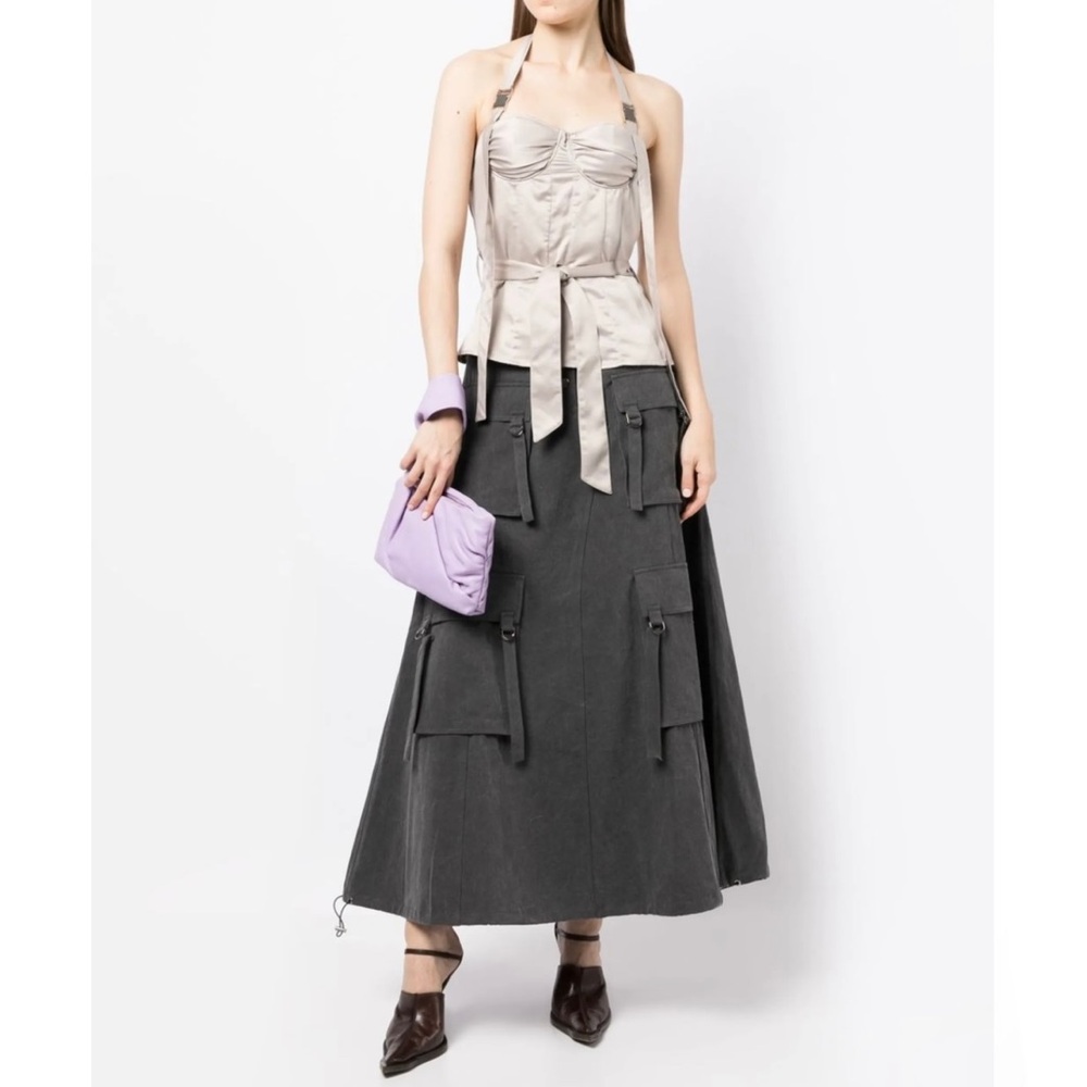 NEW ROKH BEIGE BUSTIER HALTER TOP - Picture 9 of 10
